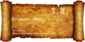 Krammer Máté névjegykártya